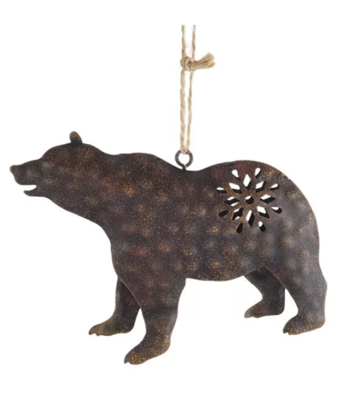 Hot Brown Metal Bear Ornament Animals