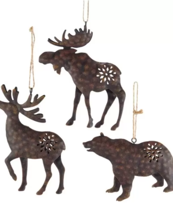 Boutique de Noël Enchanted Forest*Brown Metal Deer Ornament