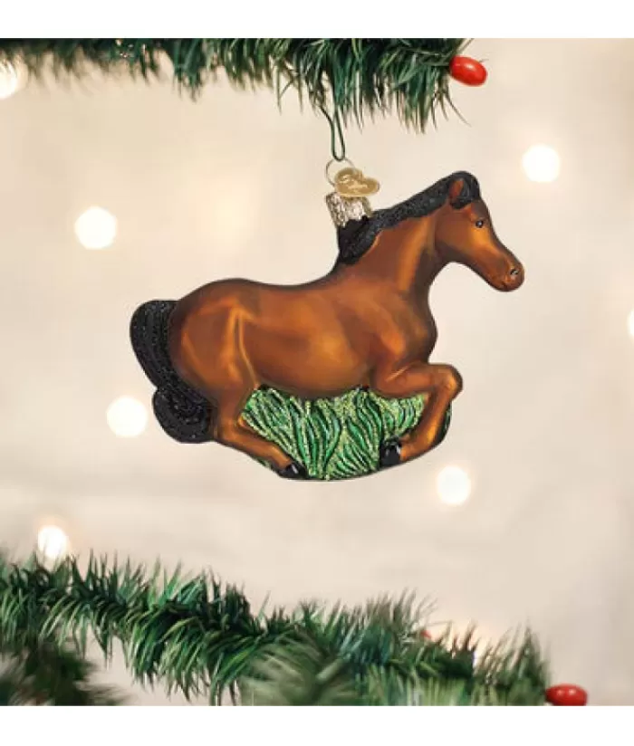 Shop Brown Mustang Glass Ornament Animals