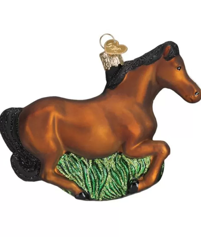 Shop Brown Mustang Glass Ornament Animals