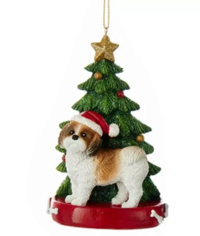 Shop Brown Shih-Tzu Ornament With Christmas Tree Dogs