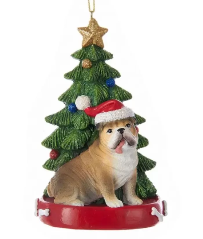 Boutique de Noël Family & Friends*Bulldog Ornament With Christmas Tree