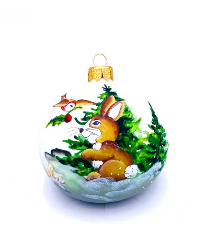 Boutique de Noël Importations From Poland*Bunny Glass Ornament