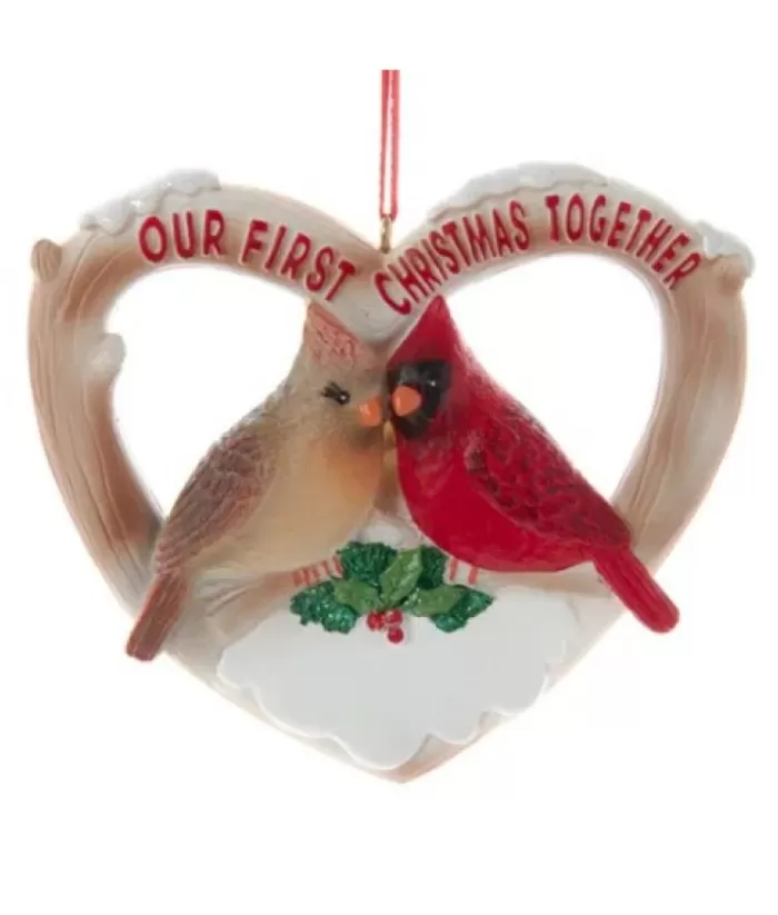 Boutique de Noël Family & Friends*Cardinal Couple ''Our First Christmas'' Ornament