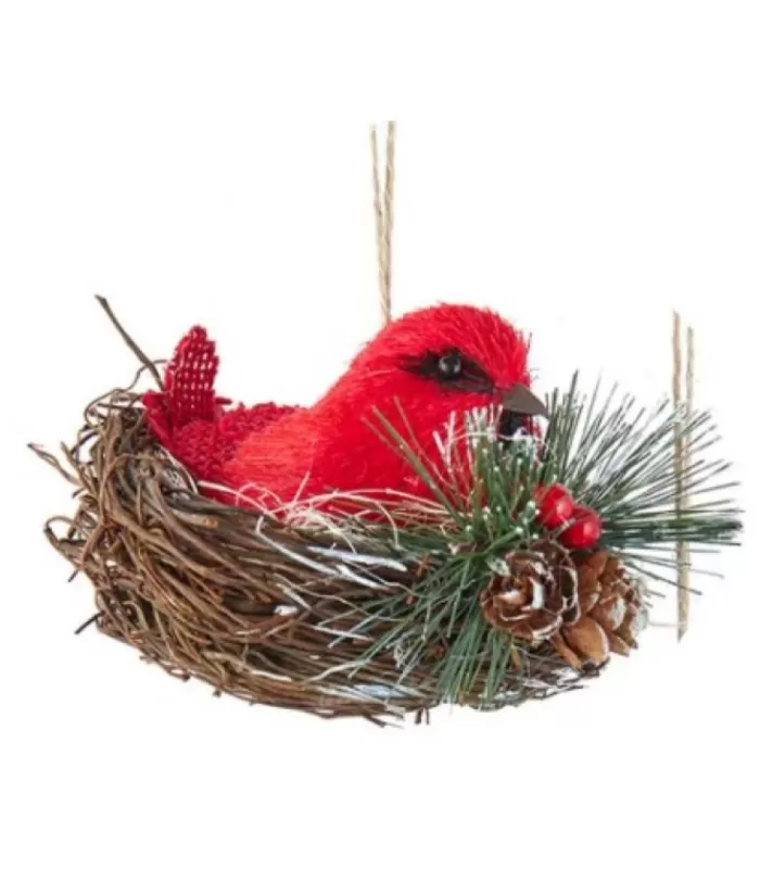 Boutique de Noël Enchanted Forest*Cardinal In Nest Ornament