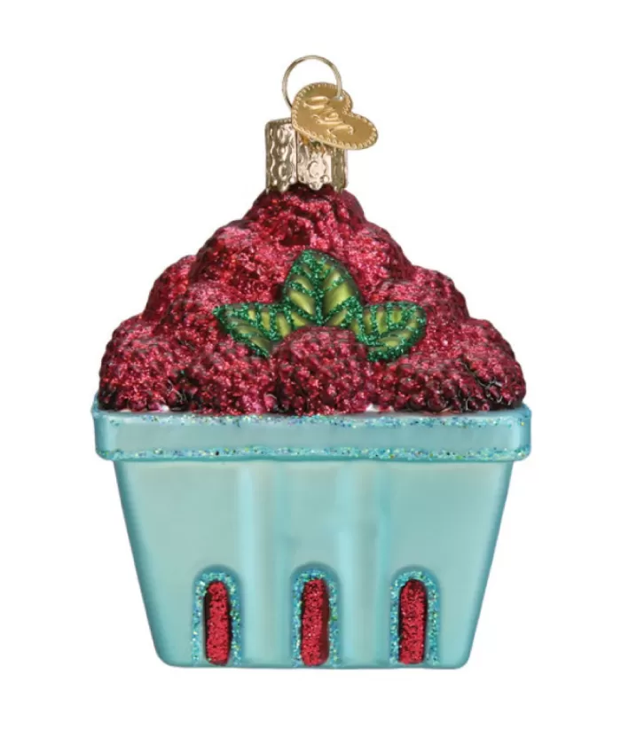 Boutique de Noël Mom'S Kitchen & Bakery*Carton Of Raspberries Glass Ornament