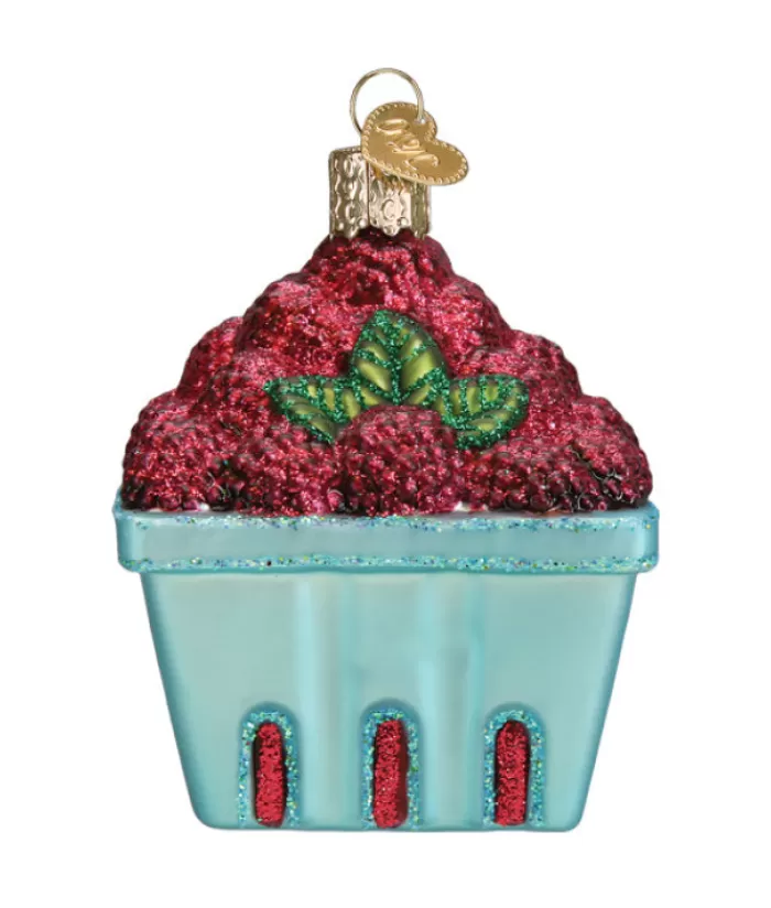 Shop Carton Of Raspberries Glass Ornament Foody & Drinks