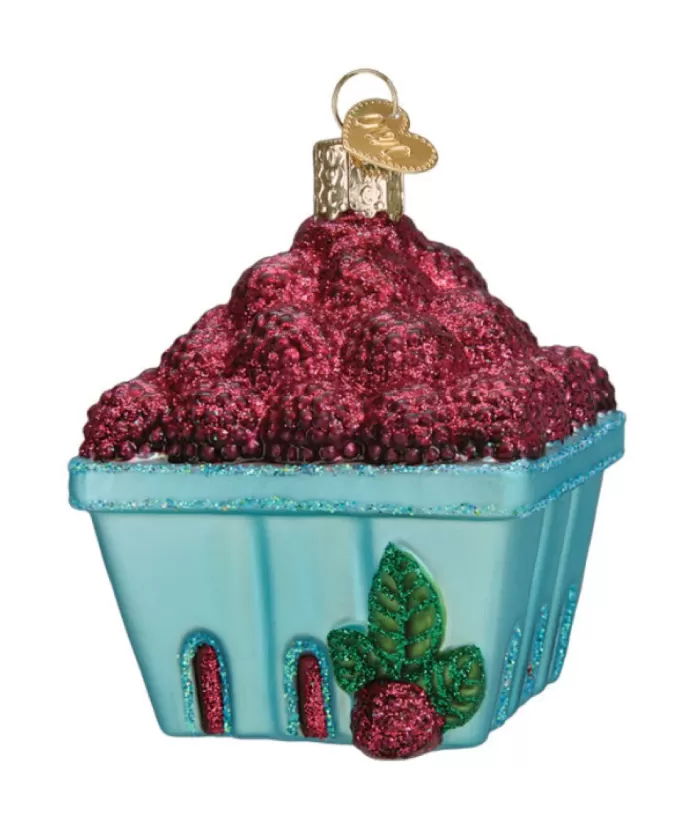 Boutique de Noël Mom'S Kitchen & Bakery*Carton Of Raspberries Glass Ornament