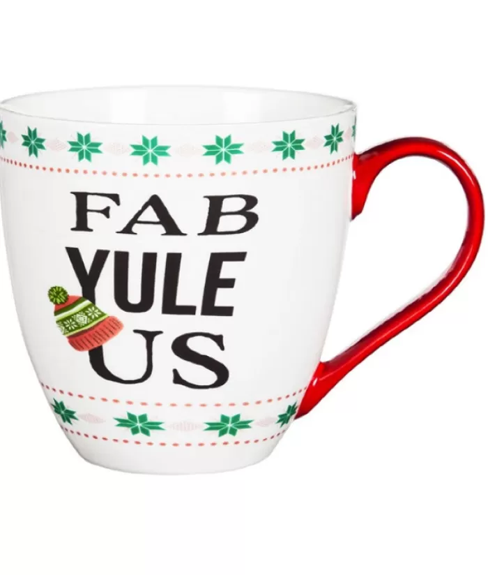 Online Ceramic Cup, "Fab Yule Us" Message, 17 Oz Christmas Dishes