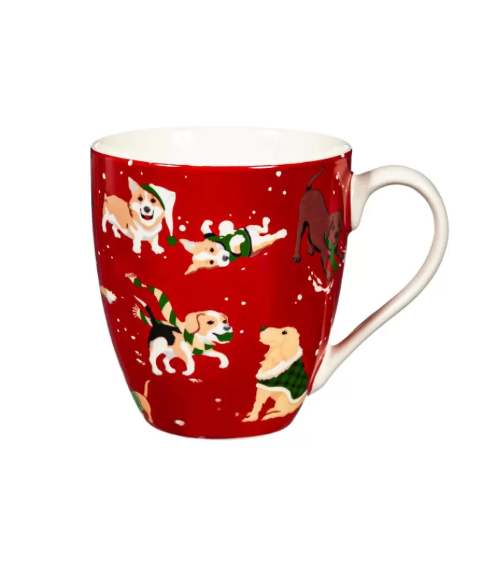 Online Ceramic Mug, Frolicking Dogs Design, 17 O Christmas Dishes