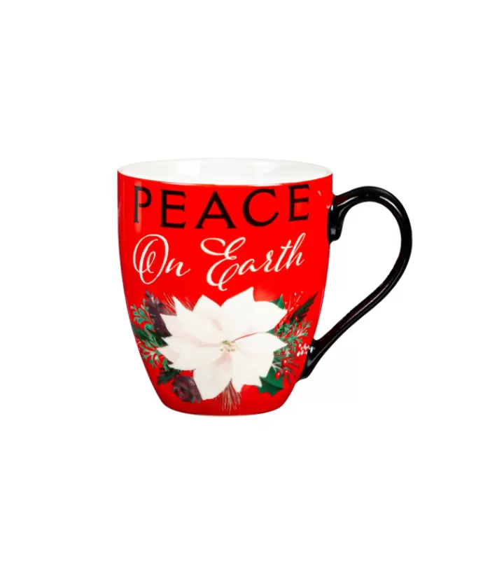 Best Ceramic Mug, "Peace On Earth" Message, 17 Oz Christmas Dishes