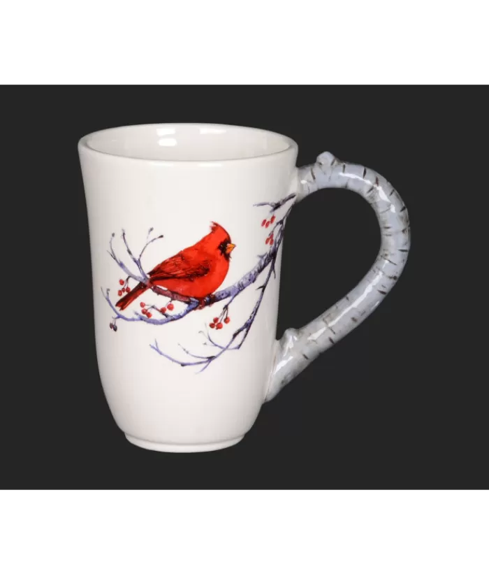 Best Sale Ceramic Mug, White, With Red Cardinal, 5" Tall Christmas Dishes