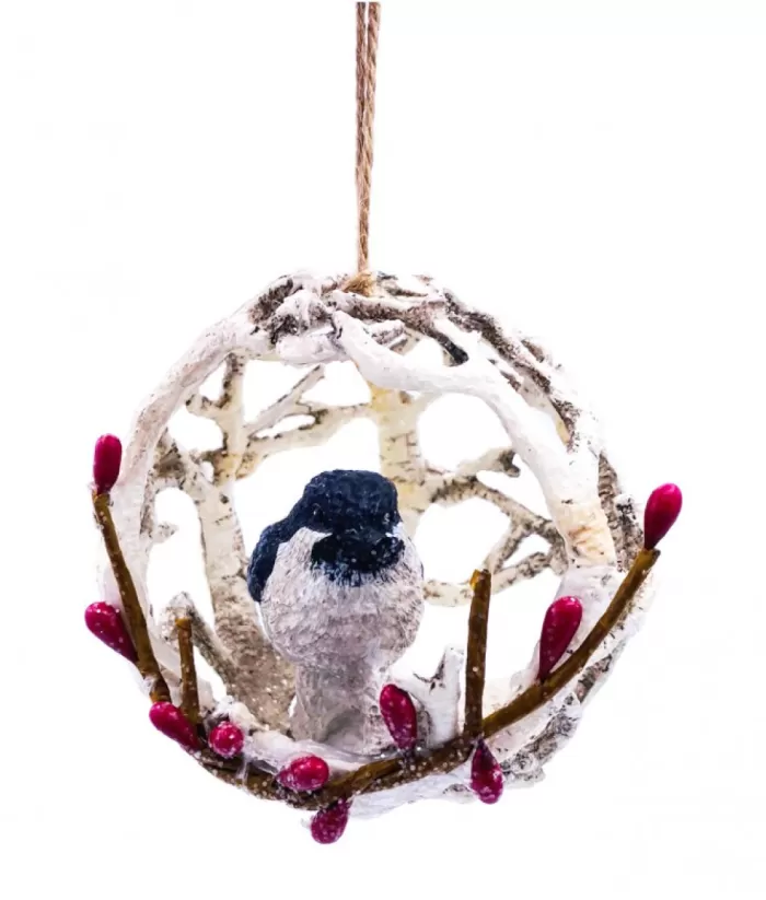 Boutique de Noël Birds & Owls*Chickadee In Nest Ornament