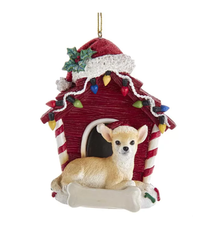 Clearance Chihuahua Ornament With Doghouse Dogs