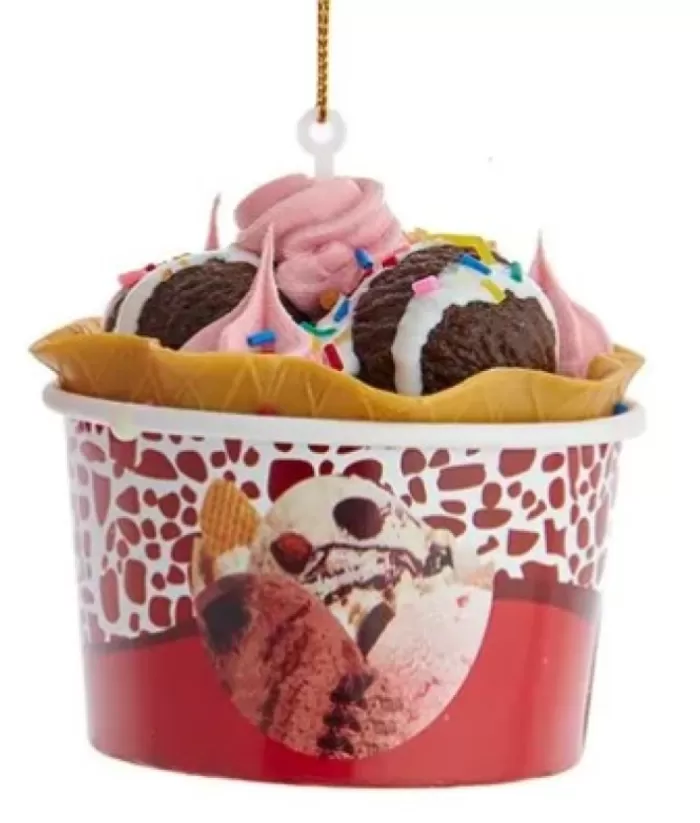 Boutique de Noël Mom'S Kitchen & Bakery*Chocolate Ice Cream Pot Foam Ornament