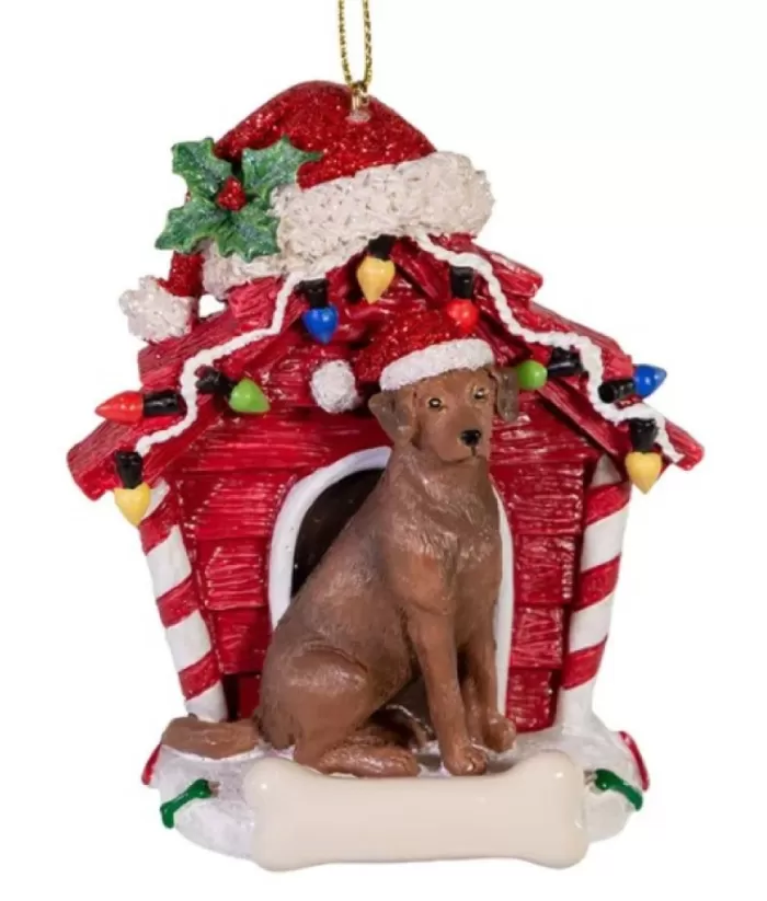 Boutique de Noël Family & Friends*Chocolate Labrador Ornament With Doghouse