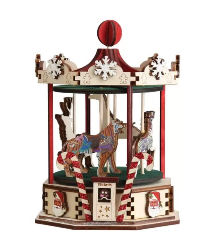 Boutique de Noël Nordic Villages*Christmas Carousel, In Wood