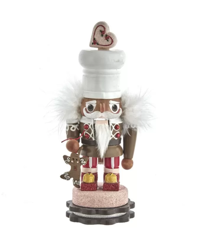 Boutique de Noël Ginger Bread & Candy Shoppe*Chubby Gingerbread Nutcracker With Cookie Base 7.8" Tall