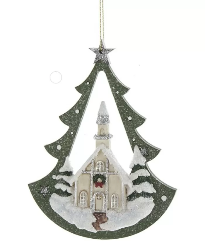 Boutique de Noël Christmas Classics*Church In Tree Arch Ornament