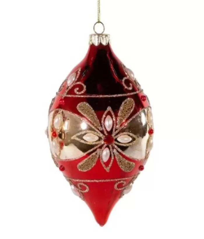 Boutique de Noël Christmas Classics*Classic Red/Gold Glass Ball Ornament