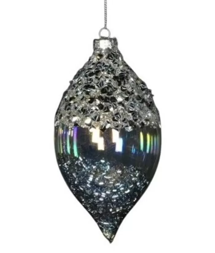 Boutique de Noël Christmas Classics*Clear Glass Finial Ornament With Rainbow Effect, 130Mm