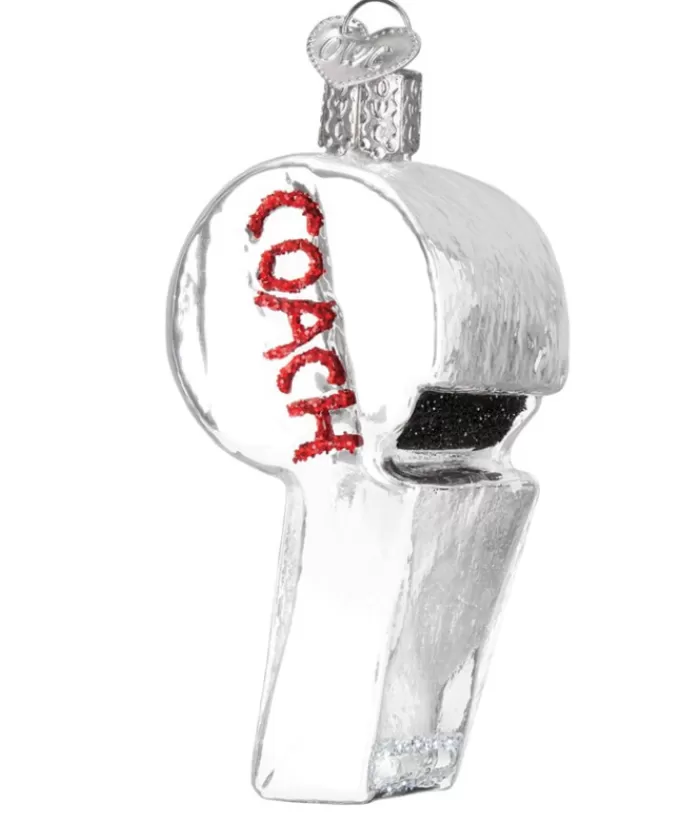 Clearance Coach'S Whistle Glass Ornament Sports