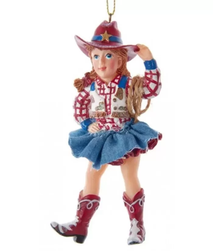 Boutique de Noël Farm House & Western*Cowgirl With Hat Ornament