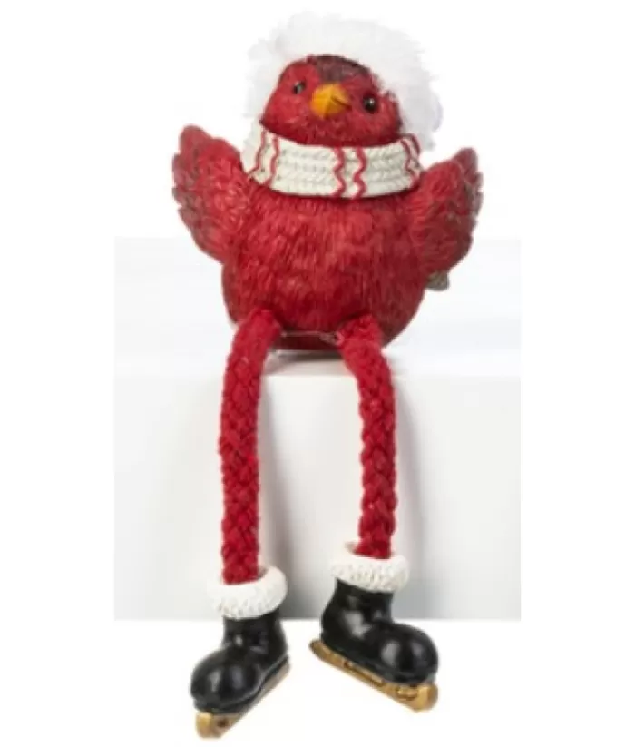 Boutique de Noël Miscellaneous*Cozy Cardinal With White Scarf, Table Decoration, 4" Tall