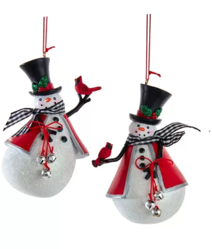 Fashion Cozy Snowman With Bells Ornament Snowmen