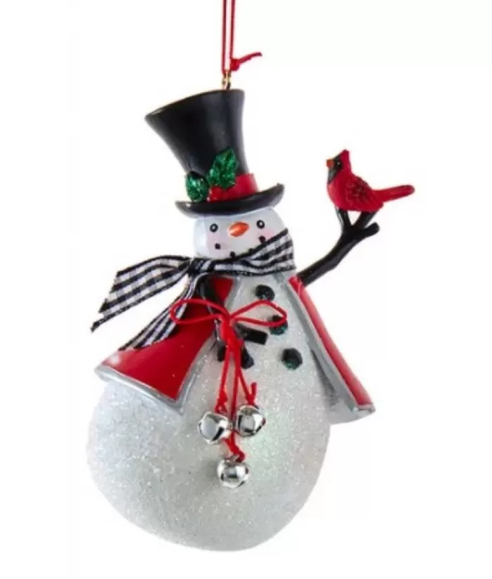 Boutique de Noël Rustic*Cozy Snowman With Bells Ornament