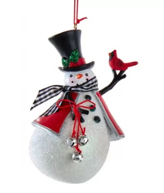 Fashion Cozy Snowman With Bells Ornament Snowmen