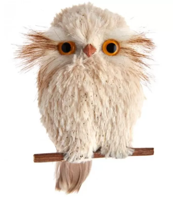 New Cream Coloured Owl Ornament Animals