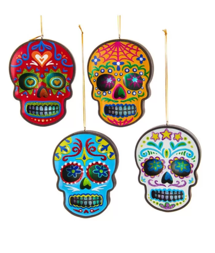 Shop Day Of The Dead Blue Skull Ornament Miscellaneous