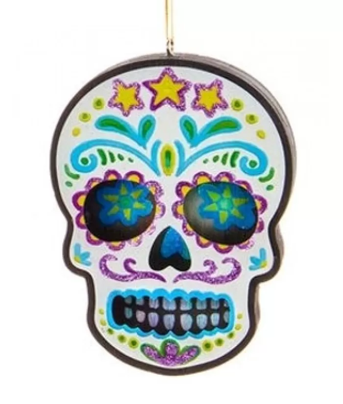 Hot Day Of The Dead Led White Skull Ornament Miscellaneous