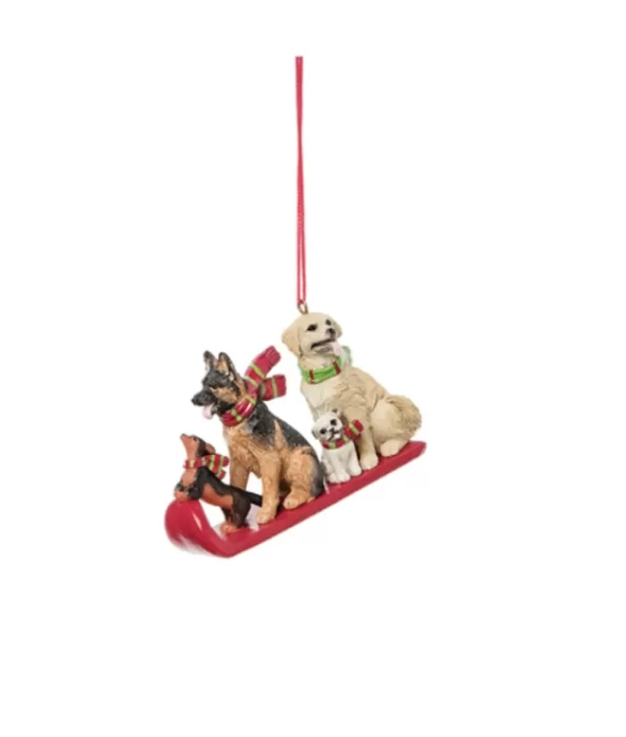 Best Sale Dogs On Sled Ornament Dogs