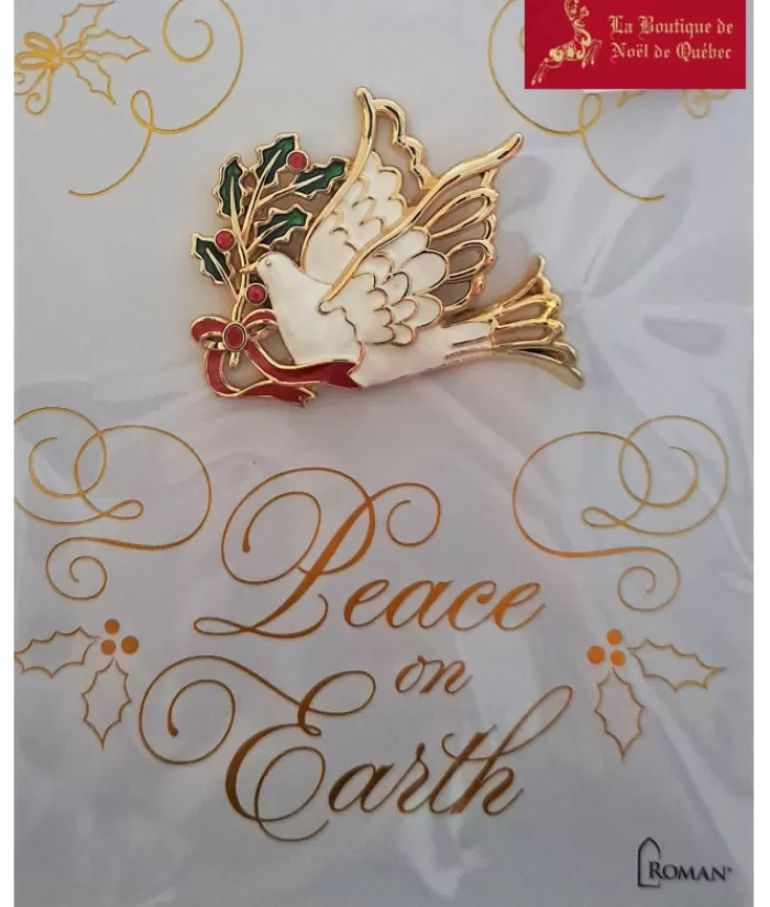 Store Dove Shaped Brooch "Peace On Earth" Jewelry