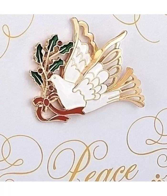 Store Dove Shaped Brooch "Peace On Earth" Jewelry