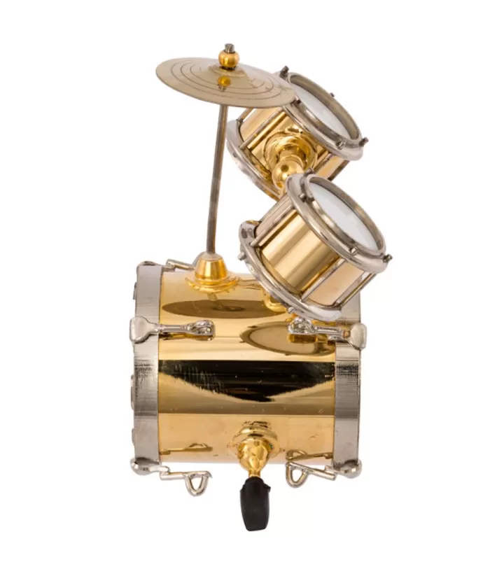 Boutique de Noël Music*Drum Kit In Metal, 4"Ornament In Black Jewel Box