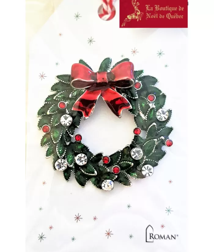 Online Festive Wreath Shaped Brooch Jewelry