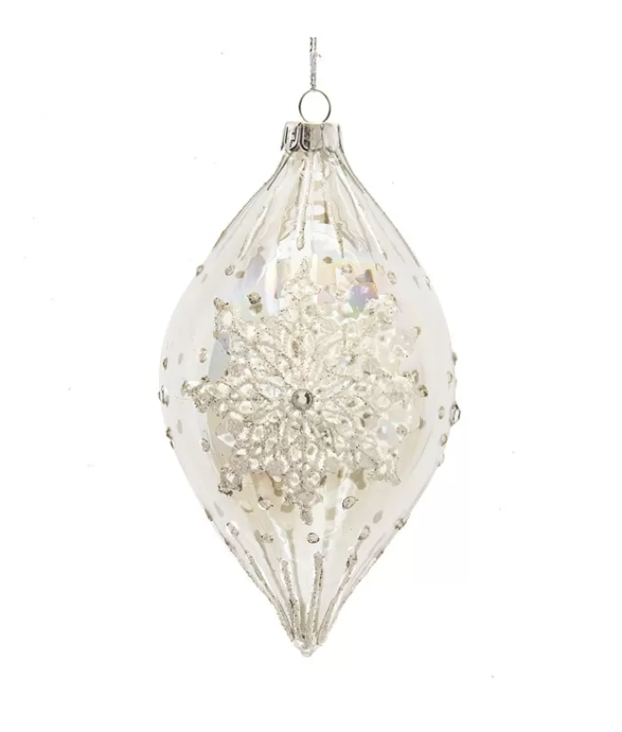 Best Sale Finial Glass Ornament, Snowflake Design, 80Mm Snowflakes & Stars