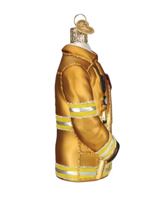 Sale Firefighter Coat Glass Ornament Hobbies & Professions