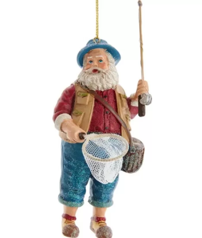 Best Sale Fisherman Santa With Net Ornament Hobbies & Professions