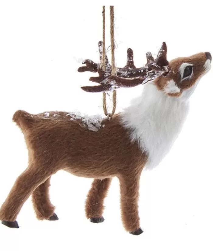 Boutique de Noël Enchanted Forest*Furry Deer With Snow Onament