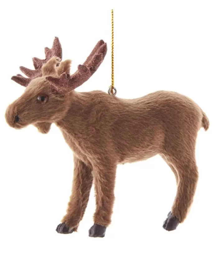 Best Sale Furry Light Brown Moose Ornament Animals