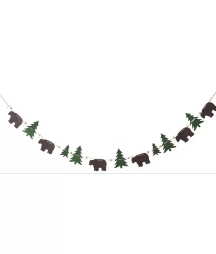 Boutique de Noël Enchanted Forest*Garland, 5 Ft Long, Featuring Bears And Pine Trees