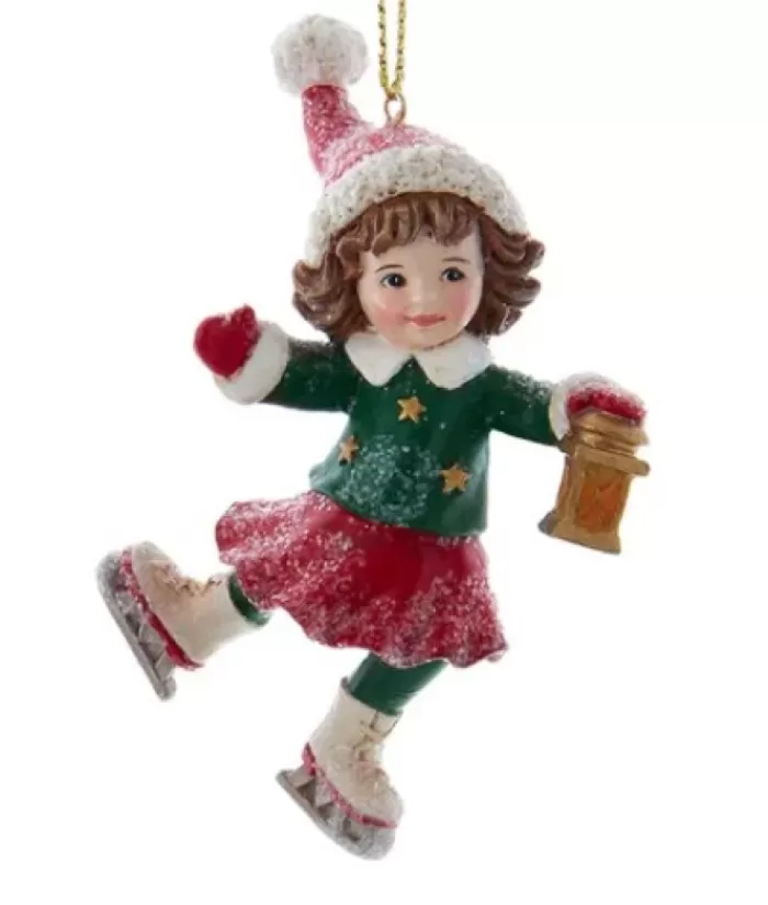 Sale German Ice Skating Girl With Brown Hair Ornament Sports