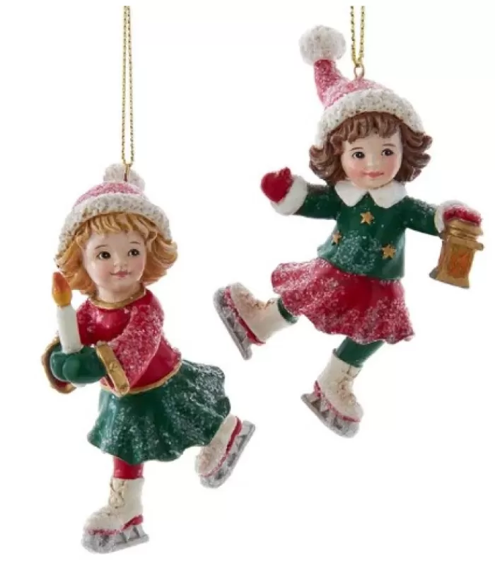 Sale German Ice Skating Girl With Brown Hair Ornament Sports