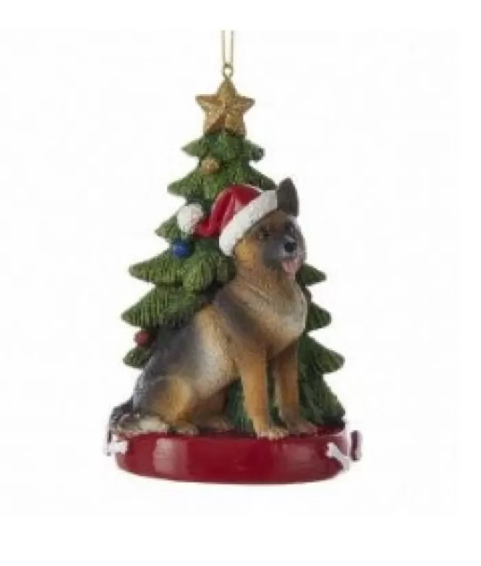 Online German Sheperd Ornament With Christmas Tree Dogs