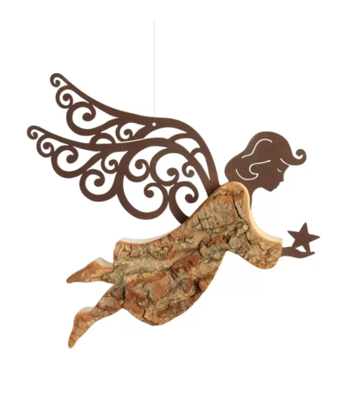 Boutique de Noël Rustic*German Tradition Ornament, Angel With Star