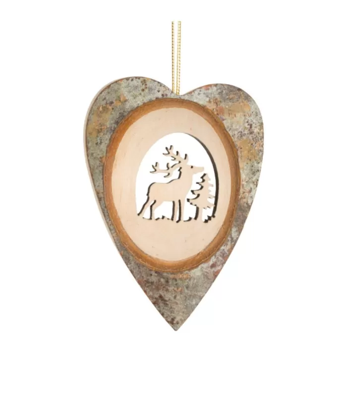 Boutique de Noël Enchanted Forest*German Wooden Ornament, 8 Point Star Shape